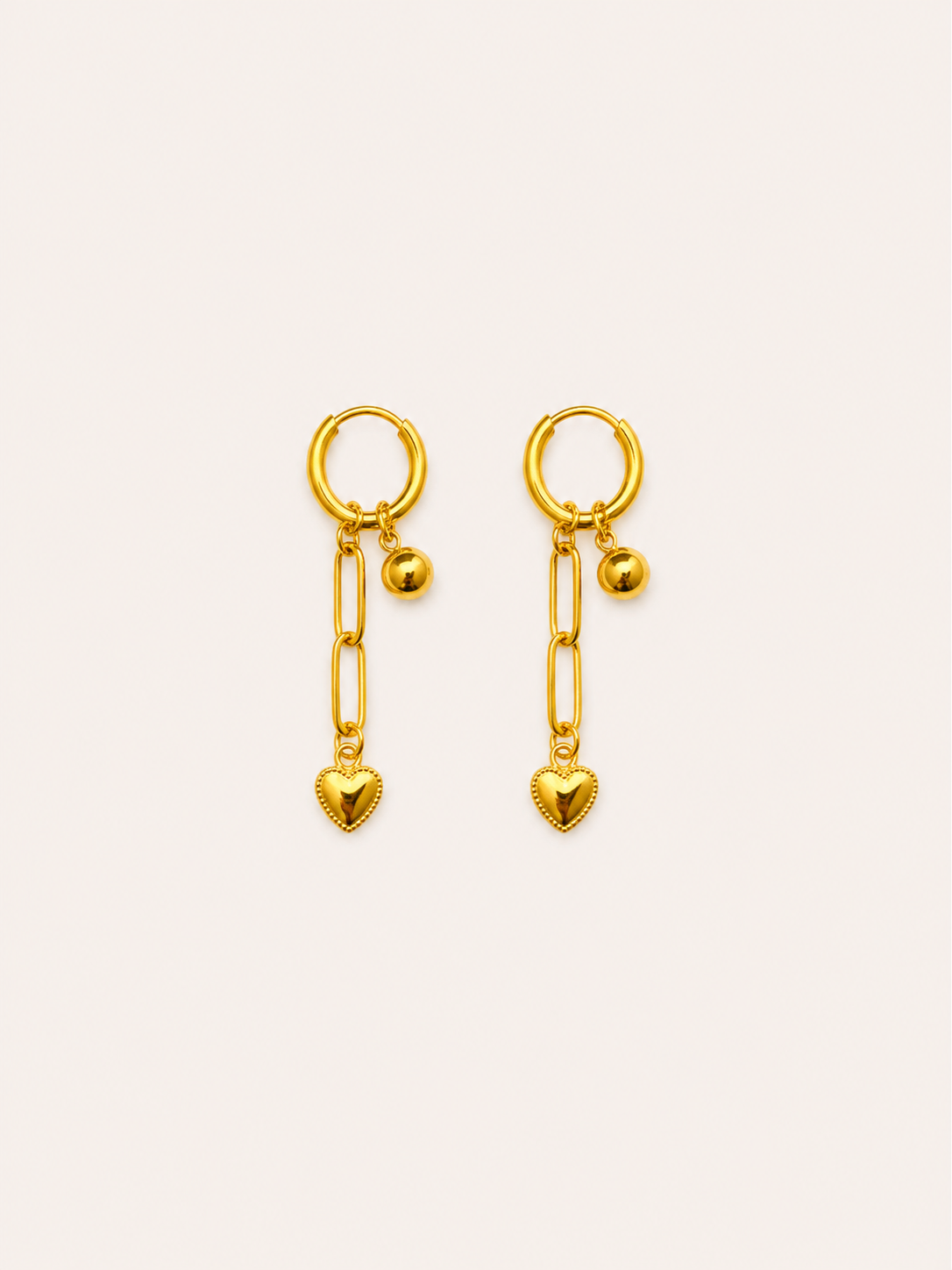 Golden Love Chain Hoops