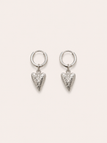 Silver Heart Hoops